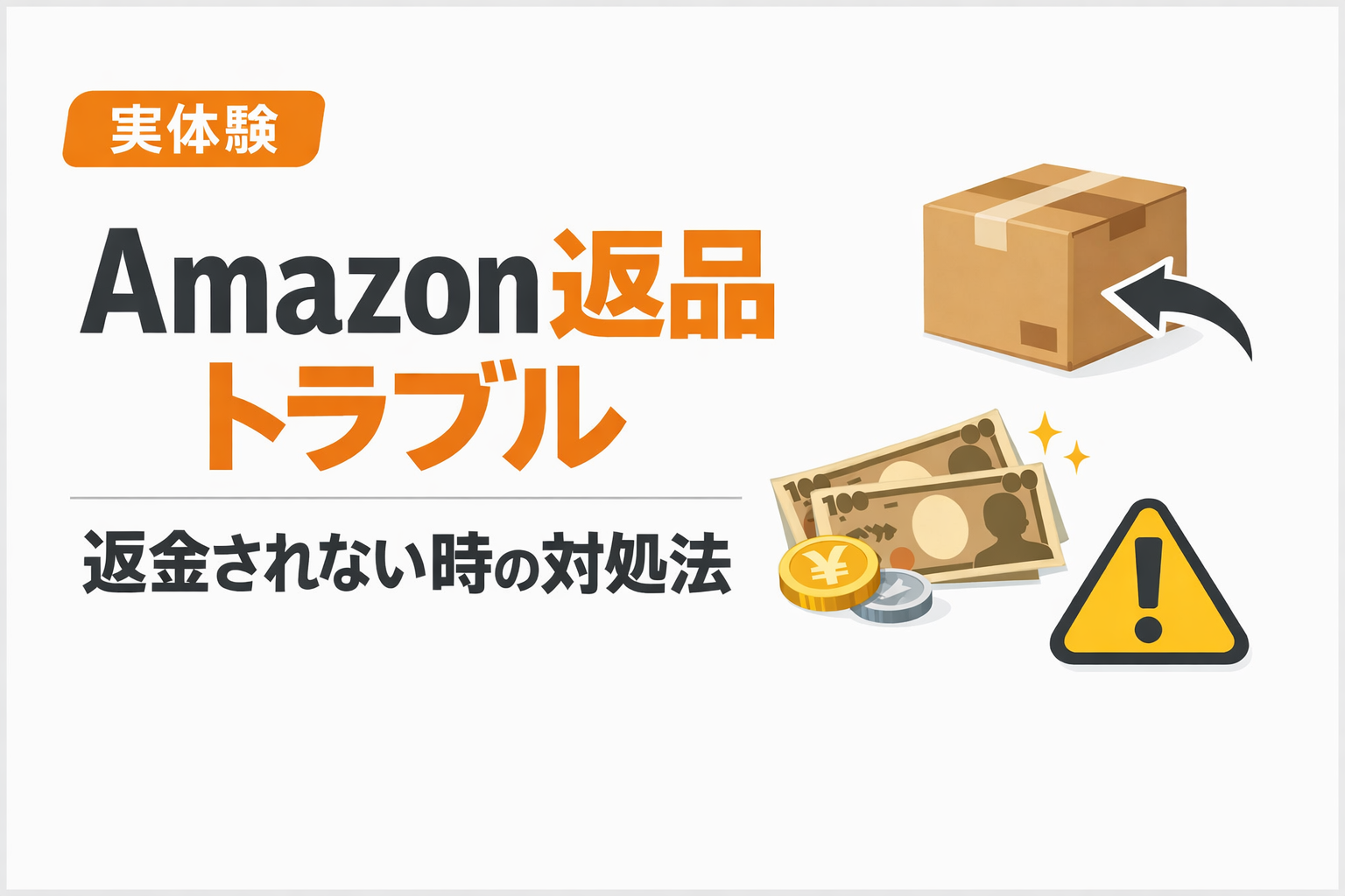 Amazonの返品トラブルで返金されない時の対処法を解説した画像